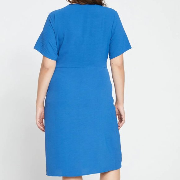 Universal Standard Blue Wrap Dress. New with Tags. Size 14-16. - Picture 3 of 8